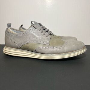 Mens COLE HAAN Original Grand OS Novelty Gray Oxford Shoes / Size 10 Medium